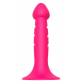 Розовая анальная пробка-фаллос CARVED PLUG - 13,5 см.