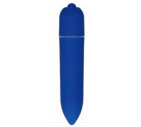 Синяя удлинённая вибропуля Power Bullet Black - 8,3 см