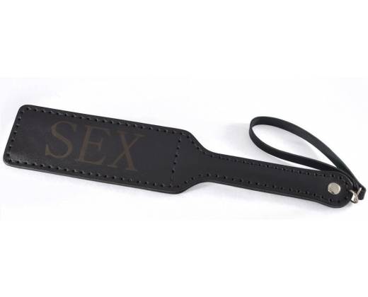 Черная гладкая шлепалка SEX - 35 см.