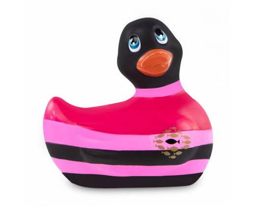 Вибратор-уточка I Rub My Duckie 2.0 Colors с черно-розовыми полосками
