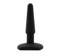 Черная анальная втулка Silicone Butt Plug 4" - 11 см.