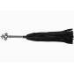 Черная многохвостовая плеть с витой ручкой - 63 см
