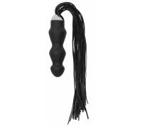 Черная плеть с рукоятью-стимулятором Flogger with Dildo - 46 см.