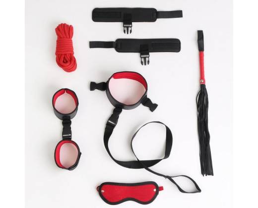 Черно-красный эротический набор из 7 предметов