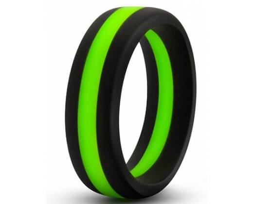 Черно-зеленое эрекционное кольцо Silicone Go Pro Cock Ring