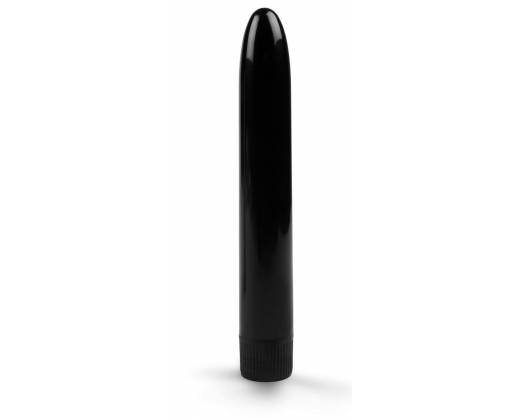 Черный гладкий вибратор - 15,5 см.