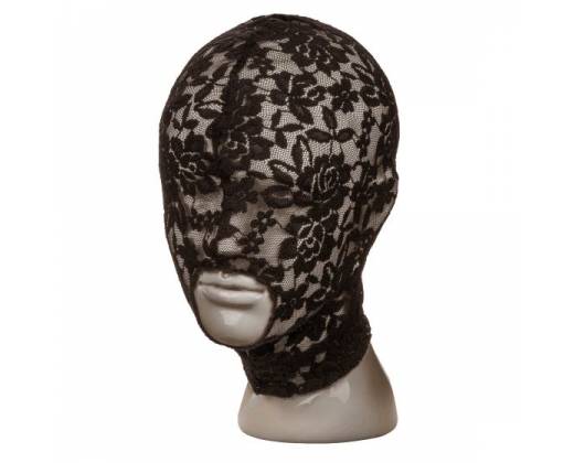 Черный кружевной шлем-маска Lace Hood