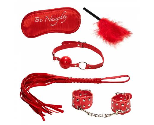 Эротический набор БДСМ из 5 предметов в красном цвете