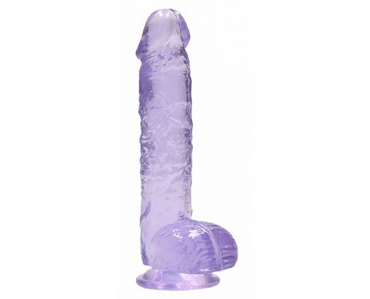 Фиолетовый фаллоимитатор Realrock Crystal Clear 6 inch - 17 см.