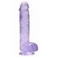 Фиолетовый фаллоимитатор Realrock Crystal Clear 6 inch - 17 см.