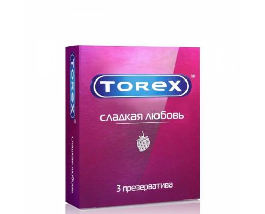Презервативы Torex "Сладкая любовь" с ароматом клубники - 3 шт.