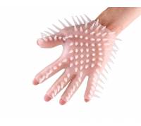 Прозрачная перчатка с рельефом для мастурбации
