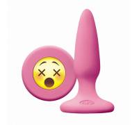 Розовая силиконовая пробка Emoji Face WTF - 8,6 см.