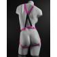 Розовая страпон-система 7" Strap-On Suspender Harness Set с реалистичной насадкой - 19 см.