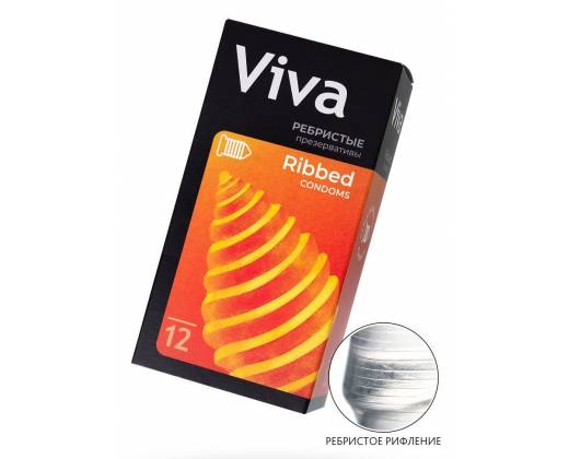 Ребристые презервативы VIVA Ribbed - 12 шт.
