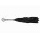 Черная многохвостая плеть с витой ручкой - 63 см