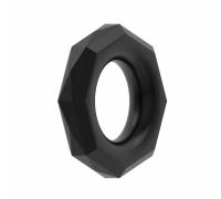 Черное эрекционное кольцо с гранями POWER PLUS Cockring