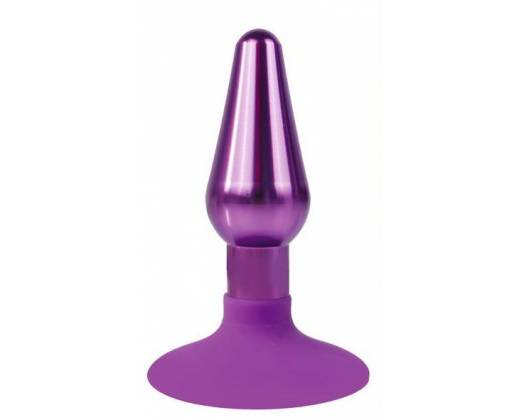 Фиолетовая конусовидная анальная пробка - 9 см.