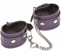 Фиолетовые кожаные наручники X-Play