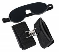 Набор БДСМ: наручники и маска на глаза чёрного цвета