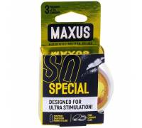 Презервативы с точками и рёбрами в пластиковом кейсе MAXUS Special - 3 шт.
