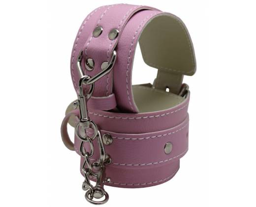 Розовые регулируемые наручники с фиксацией на карабинах