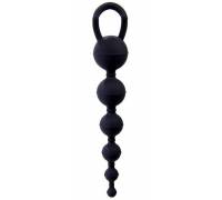 Чёрная анальная цепочка Six Balls Chain - 18,5 см.