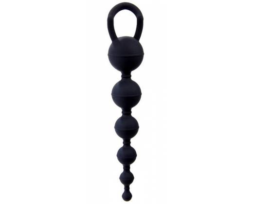 Чёрная анальная цепочка Six Balls Chain - 18,5 см.