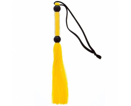 Желтая мини-плеть из силикона и акрила SILICONE FLOGGER WHIP - 25,6 см.