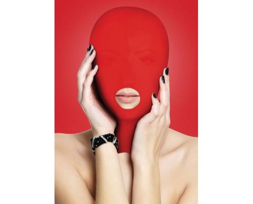 Красная маска на голову с прорезью для рта Submission Mask