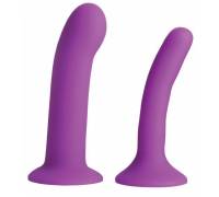 Набор из 2 фиолетовых насадок для пояса харнесс Incurve Silicone G-spot Duo Dildo Set