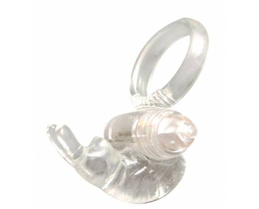 Прозрачное эрекционное кольцо с виброэлементом GOOD VIBES COCKRING RABBIT