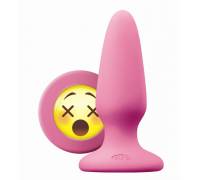 Розовая силиконовая пробка среднего размера Emoji WTF - 10,2 см.