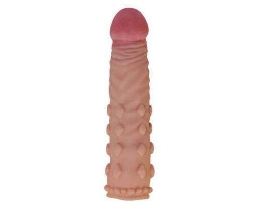 Телесная насадка-фаллос Super-Realistic Penis - 18 см