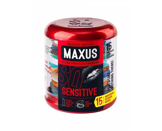 Ультратонкие презервативы в металлическом кейсе MAXUS Sensitive - 15 шт.