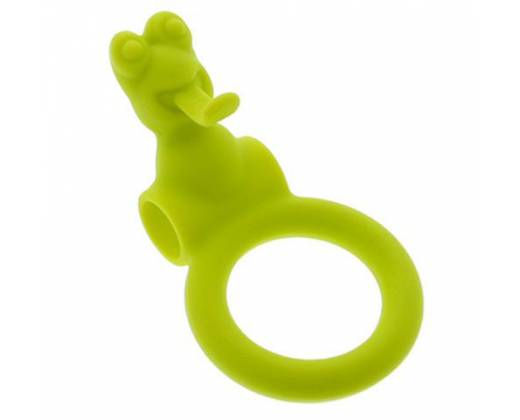 Зелёное эрекционное кольцо с вибрацией NEON FROGGY STYLE VIBRATING RING