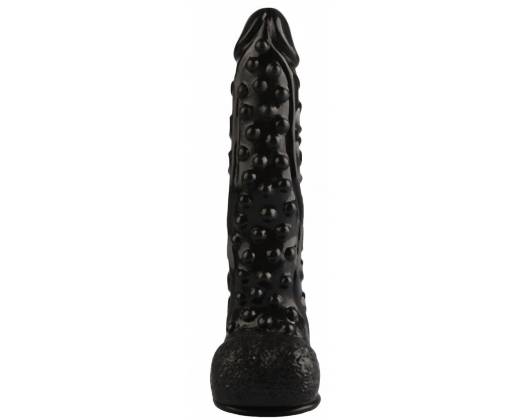 Черный реалистичный фаллоимитатор на присоске - 26,5 см.