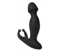 Черный силиконовый массажер простаты Sex Expert - 11,7 см.