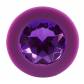 Фиолетовая анальная пробка с кристаллом - 8 см