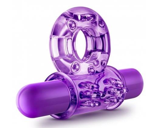 Фиолетовое эрекционное виброкольцо Couples Play Vibrating Cock Ring