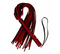 Красно-черная велюровая плеть "Домино" - 56 см.