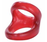 Красное эрекционное кольцо с подхватом COLT Snug Tugger