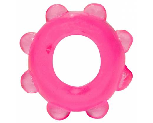 Розовое эрекционное кольцо с шишечками