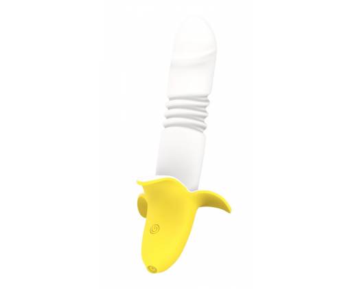 Мощный стимулятор в форме банана с возвратно-поступательными движениями Banana - 19,3 см.