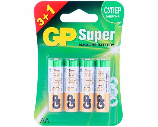 Батарейки GP Super Alkaline АA/LR6 15А - 3+1 шт.