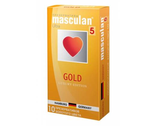 Презервативы Masculan Ultra 5 Gold с ароматом ванили - 10 шт.