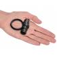 Черное перезаряжаемое эрекционное кольцо Vibrating Silicone C-Ring