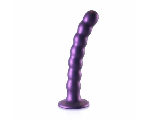 Фиолетовый фаллоимитатор Beaded G-Spot - 17 см.