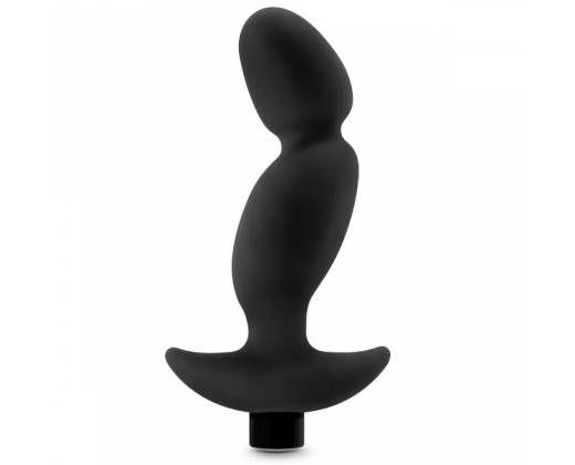Черный анальный вибратор Silicone Vibrating Prostate Massager 04 - 16,5 см.