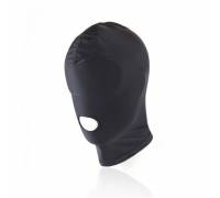 Черный текстильный шлем с прорезью для рта